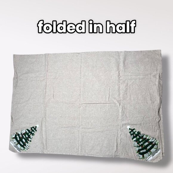 Cynthia Rowley Rectangle Holiday Tablecloth - Christmas Trees - 100% Cotton - Picture 1 of 8